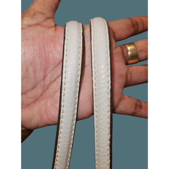 Ann Klein Faux Leather Off White Multi Compartment Shoulder Bag - Picture 5 of 14